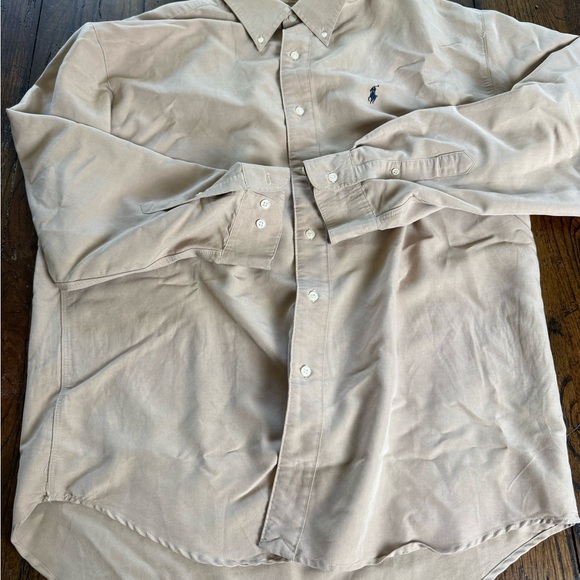 Polo by Ralph Lauren Button-Down Shirt in Light Beige with Navy Pony - Picture 2 of 7